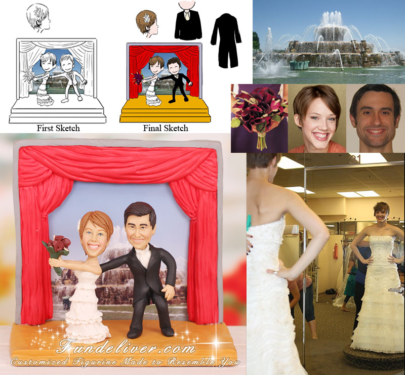 Producer and Actor Theatre Folk Wedding Cake Toppers